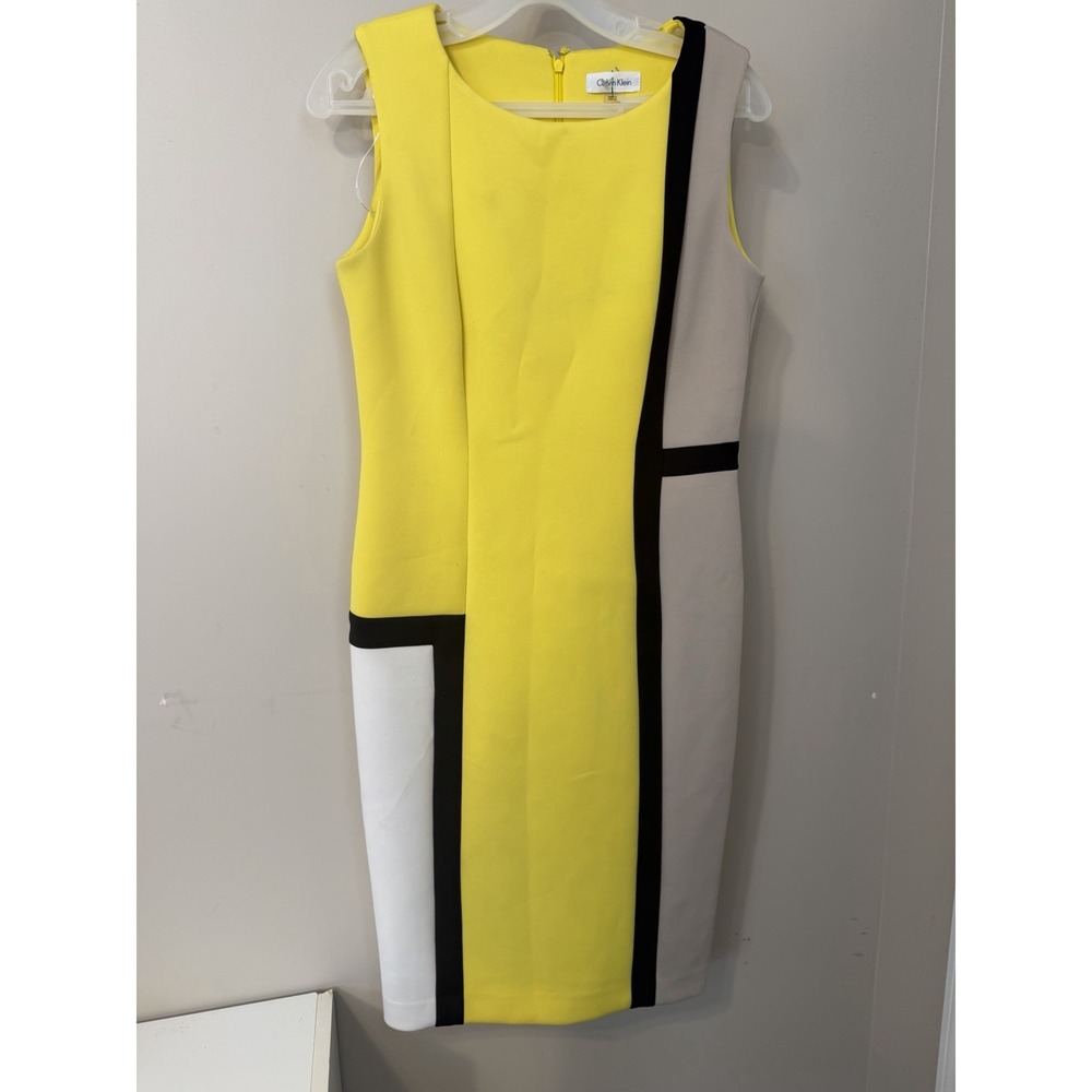 Calvin Klein Sleeveless Colorblock Dress Size 6 Petite Retail $134